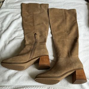 Kelsi Dagger Over the Knee Boots - Tan Suede (Sz 8.5)
